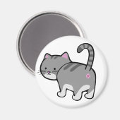 Aimant tabby gris fat (Recto/Verso)