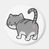 Aimant tabby gris fat (Devant)