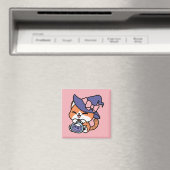 Aimant Tabby Witch Brew – Joli Design de Chat d'Halloween (In Situ (Lave-vaisselle))