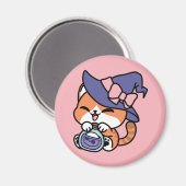 Aimant Tabby Witch Brew – Joli Design de Chat d'Halloween (Recto/Verso)