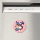 Aimant Tabby Witch Brew – Joli Design de Chat d'Halloween (In Situ (Lave-vaisselle))