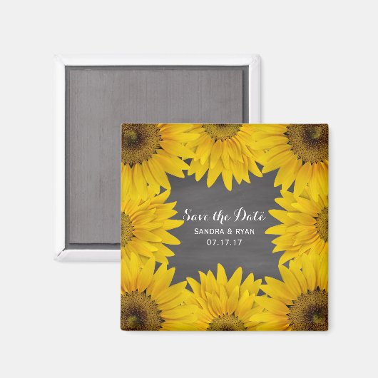 Aimant Tableau de bord des tournesols rustiques Enregistr (Recto/Verso)