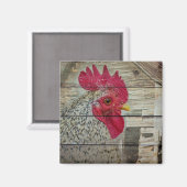 Aimant Tableau de la grange de poulet rustique Rooster (Recto/Verso)