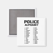 Aimant Tableau de l'alphabet policier Code phonétique (Recto/Verso)