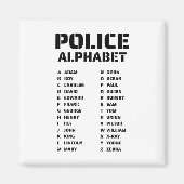 Aimant Tableau de l'alphabet policier Code phonétique (Devant)
