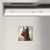 Aimant Tableau Doberman vintage (In Situ (Lave-vaisselle))