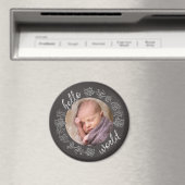 Aimant Tableau Noir Bonjour Bébé Premier Nommé (In Situ (Lave-vaisselle))