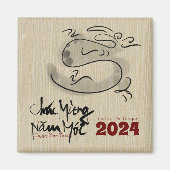 Aimant Tableau original Dragon Nouvel An vietnamien 2024 (Devant)