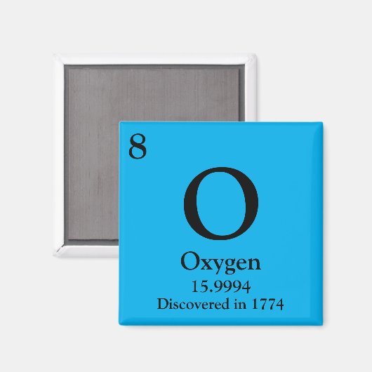 Aimant Tableau périodique de l'oxygène (Recto/Verso)