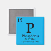 Aimant Tableau périodique du phosphore (Recto/Verso)