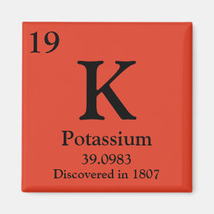 Aimant Tableau périodique du potassium