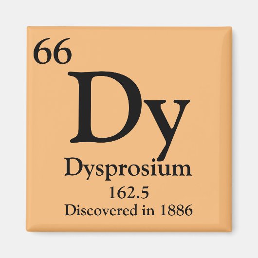 Aimant Tableau périodique Dysprosium (Devant)