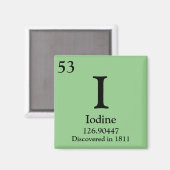 Aimant Tableau périodique Iode (Recto/Verso)