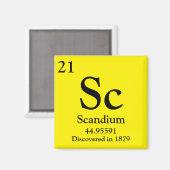 Aimant Tableau périodique Scandium (Recto/Verso)