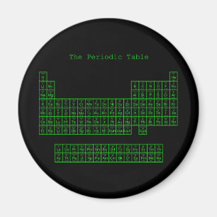 Aimant Tableau périodique vert au néon
