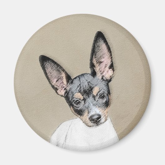 Aimant Tableau Rat Terrier - Cute Original Chien Art (Devant)