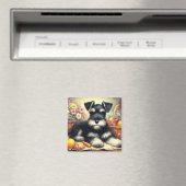 Aimant Tableau Schnauzer vintage (In Situ (Lave-vaisselle))