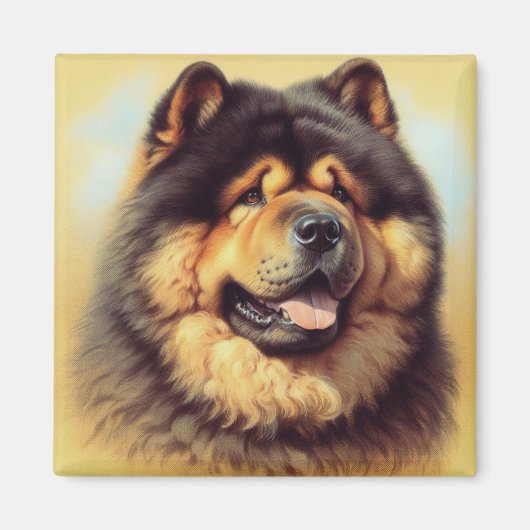 Aimant Tableau vintage Chow-Chow (Devant)