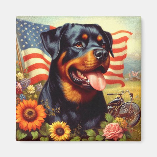 Aimant Tableau vintage Rottweiler (Devant)