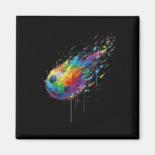 Aimant Taches de peinture Tie-dye Joueur de football Fans