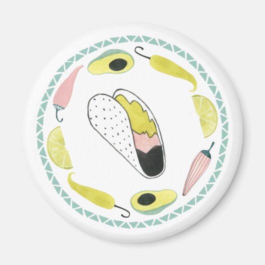 Aimant Taco à propos d'amour | Taco Element Circle (Devant)
