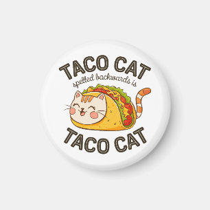 Aimant Taco Chat Écrit À L'Arrière Est Taco Chat Cute Fel
