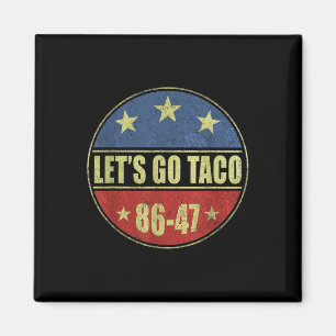 Aimant Taco Drôle Allons-y Taco Bouton Rétro