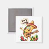 Aimant Taco Fiesta mit Gitarre und hispanischem Flair (Recto/Verso)