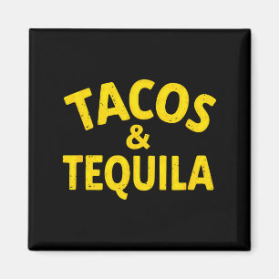 Aimant Tacos de fiesta mexicaine vintage & boissons