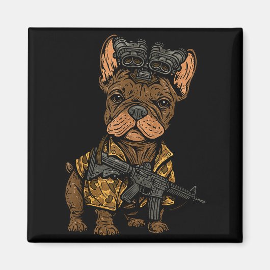 Aimant Tactical Frenchie Drôle Chien Bouledogue Avec Nvg (Devant)