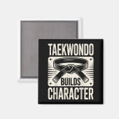Aimant Taekwondo Drôle Construit le Caractère (Recto/Verso)