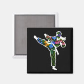 Aimant Taekwondo Karaté Floral (Recto/Verso)