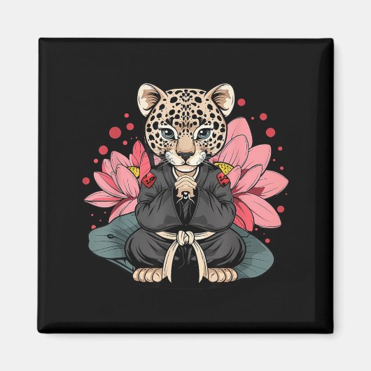 Aimant Taekwondo Leopard Kickboxing Animall Jiu-Jitsu (Devant)