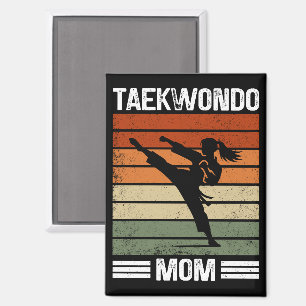 Aimant Taekwondo Maman Retro Martial Arts Maman Cadeau
