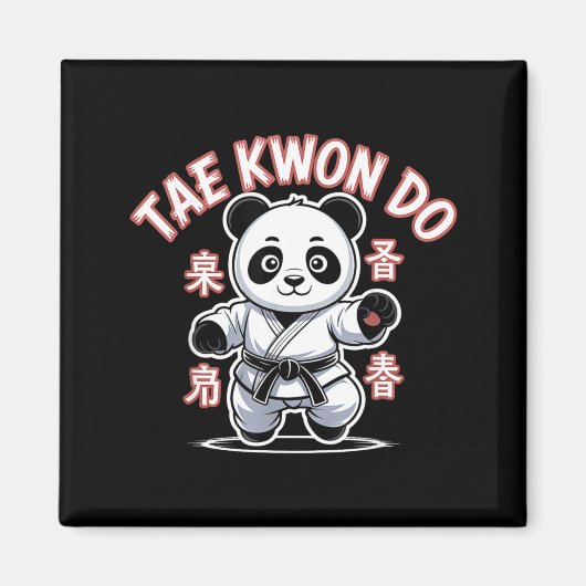 Aimant Taekwondo Panda Drôle Tkd Coréen (Devant)
