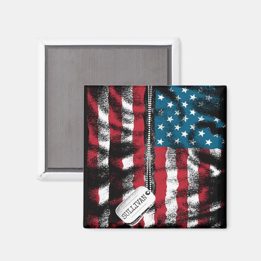 Aimant Tag USA Drapeau (Recto/Verso)