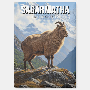 Aimant Tahr de l'Himalaya dans le parc national de Sagarm