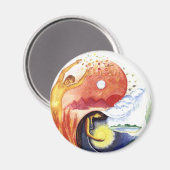 Aimant Taijitu illustrant la polarité (Recto/Verso)