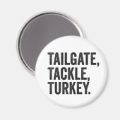 Aimant Tailgate Tackler Turquie Drôle Thanksgiving Footba (Recto/Verso)