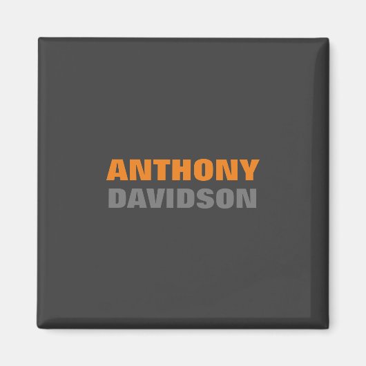 Aimant Taille parfaite alternative Gris Orange Texte gras (Devant)