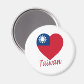 Aimant Taïwan (République de Chine) Coeur du drapeau (Recto/Verso)