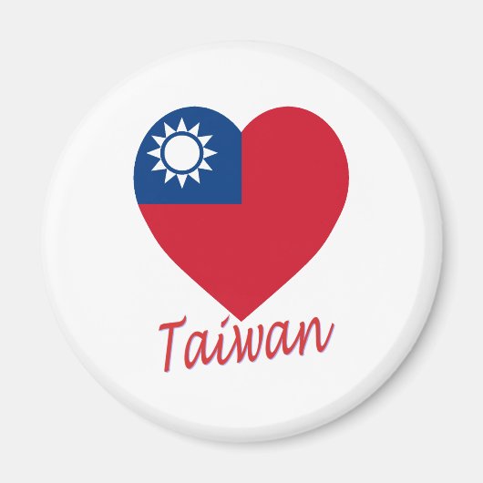 Aimant Taïwan (République de Chine) Coeur du drapeau (Devant)