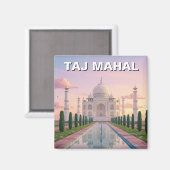 Aimant Taj Mahal Agra Inde Voyage Souvenir (Recto/Verso)