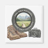 Aimant Take Only Pictures Leave Only Footprints (Devant)