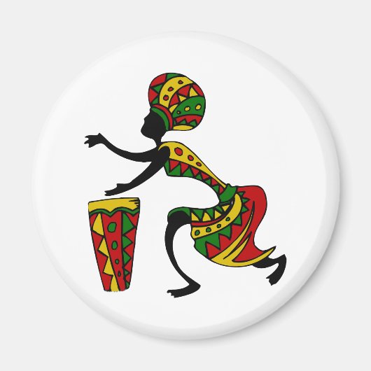 Aimant tambour africain Animé (Devant)