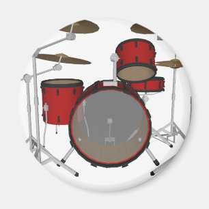 Aimant Tambours : Kit de tambour rouge : modèle 3D :