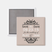 Aimant Tan & Black Crest Enregistrer l'aimant Date (Recto/Verso)