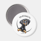 Aimant Tan Noir Dachshund C'Est Tout Sur Moi (Recto/Verso)