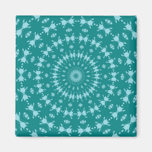 Aimant Tangara Turquoise et Bleu sarcelle Motif Abstrait