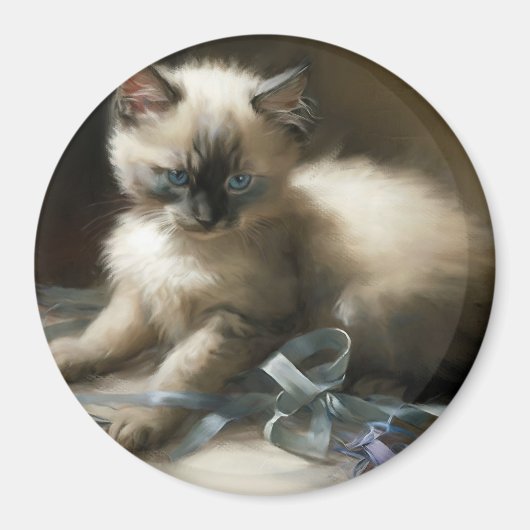 Aimant Tangle de ruban Siamese Kitten (Devant)
